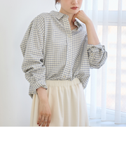 【スプリングカラー】ネルチェック レギュラーカラー長袖シャツ