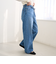 ウエストリボン ワイドストレートデニムパンツ