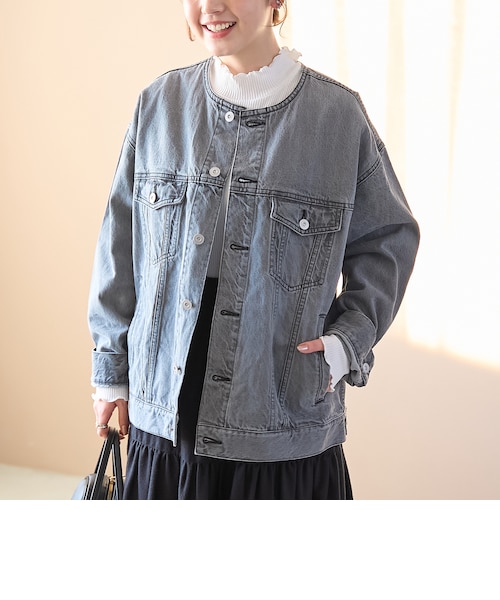ノーカラーデニムジャケット ノーカラーデニムジャケット｜コーエンの通販｜&mall（アンドモール