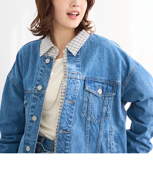 ノーカラーデニムジャケット｜コーエンの通販｜&mall（アンドモール