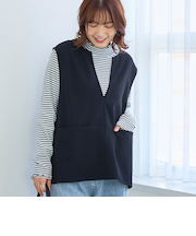 カットジョーゼット キーネックベスト