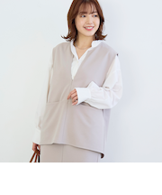 カットジョーゼット キーネックベスト