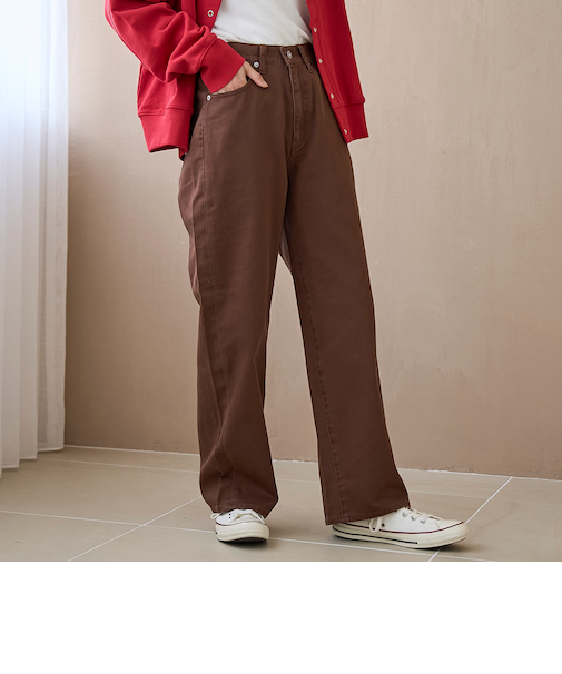 【スプリングカラー】ストレートカラーデニムパンツ