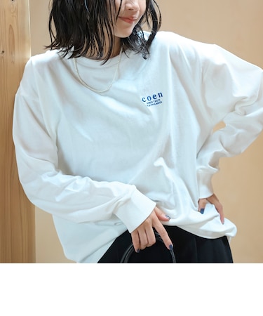 【再入荷/新色登場】coen(コーエン)ロゴ刺繍 ユニロンT