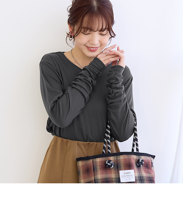 袖くしゅテレコカットソー