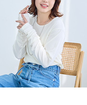 袖くしゅテレコカットソー