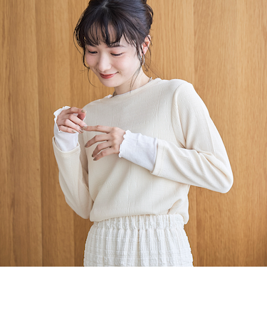 ポコポコフェイクレイヤードカットソー