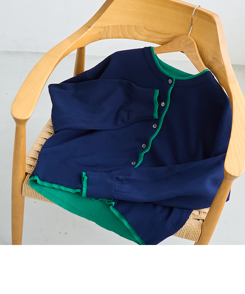 【PENNEYS（ぺニーズ）別注】 配色レイヤードライクカーディガン