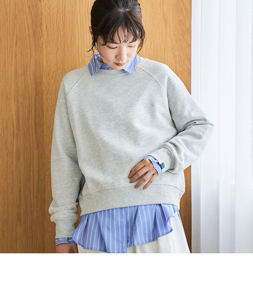 【PENNEYS（ぺニーズ）別注】ロゴ刺繍 裏毛ラグランスウェット