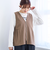 リネンライク ペプラムジップベスト