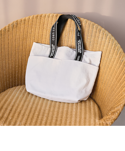 coen（コーエン）ロゴテープトートバッグ