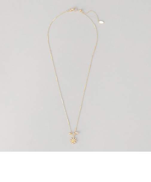 フラワーモチーフショートネックレス