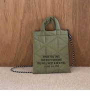 【再入荷/新色登場】ロゴ刺繍 幾何柄 キルト2wayショルダーバッグ
