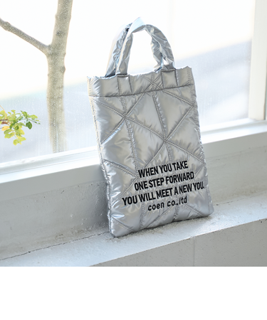 ロゴ刺繍 幾何柄 キルト2wayショルダーバッグ