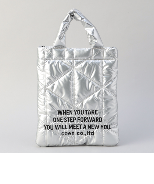 ロゴ刺繍 幾何柄 キルト2wayショルダーバッグ