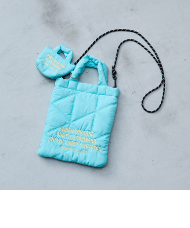 ロゴ刺繍 幾何柄 キルト2wayショルダーバッグ