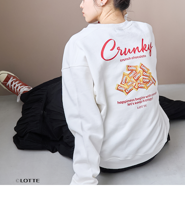 【CRUNKY（クランキー）/別注】アソートロゴ裏毛スウェット