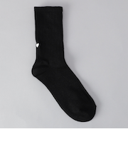 ハートバック刺繍リブソックス