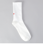 ハートバック刺繍リブソックス