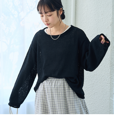 ミニブークレニュアンスニット