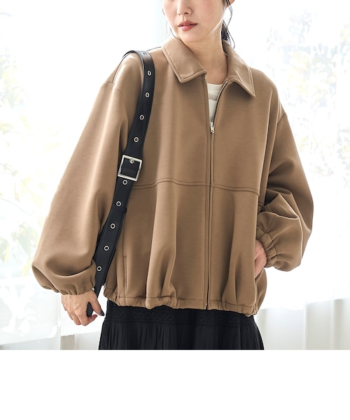 Noka】ノーカラーギャザーレザーブルゾン｜ディスコートの通販｜&mall