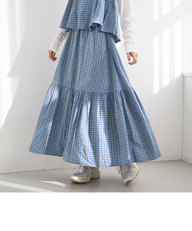 リネンレーヨンティアードスカート