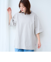 RepurヘビーコットンボーダーTシャツ【抗菌性、消臭性】