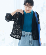 フラワーレースフーディシャツ