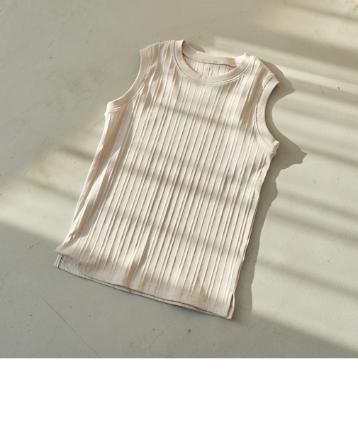 ランダムリブノースリーブタンクトップ
