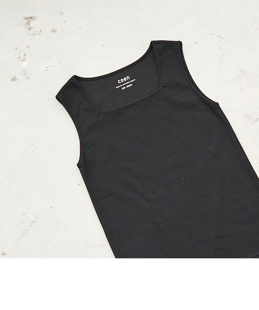 リブスクエアネックタンクトップ