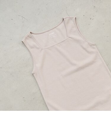 リブスクエアネックタンクトップ