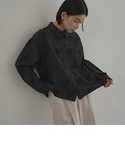 【新色登場】3Dフラワー刺繍 ロングスリーブシャツ(ドット柄)