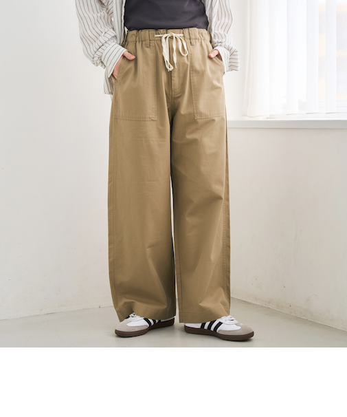 ドレープコットンイージーベイカーパンツ