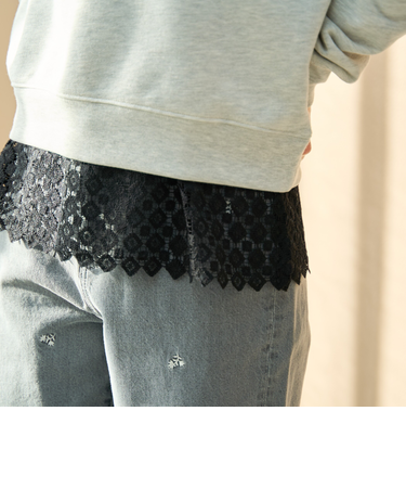 裾レース切替 レイヤード風タンクトップ