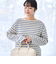 ブークレ ボーダーボートネックトップス