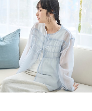 【セットアイテム】シアーシャーリングシャツカーデセット