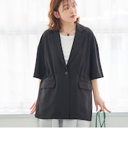 リネンタッチ半袖シャツジャケット