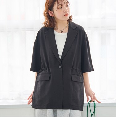 リネンタッチ半袖シャツジャケット