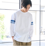 Repurヘビーコットン七分袖フットボールTシャツ【抗菌性、消臭性】