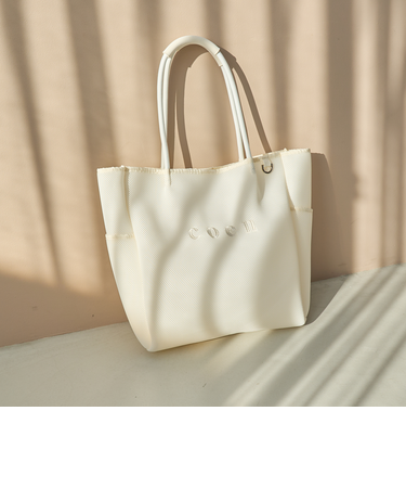 coen（コーエン）ロゴ刺繍 メッシュパフトートバッグ