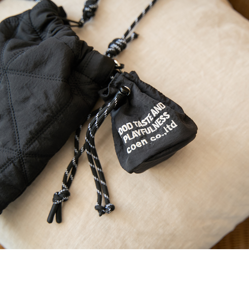 ロゴ刺繍 ミニ巾着ポーチキーホルダー