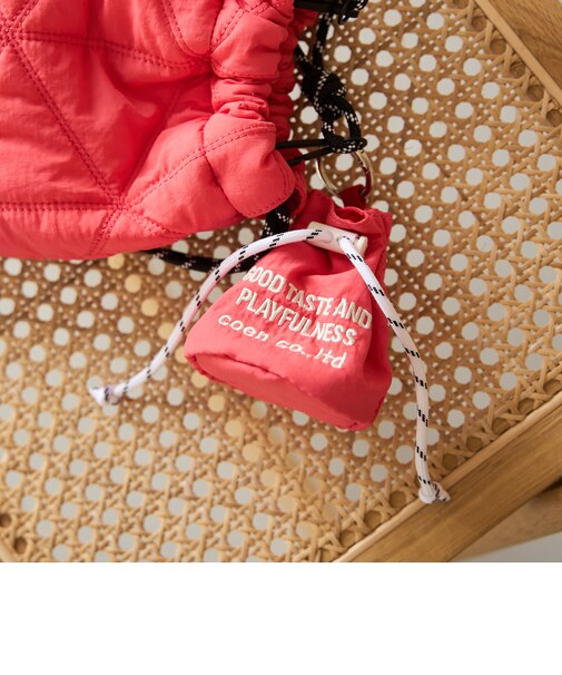 ロゴ刺繍 ミニ巾着ポーチキーホルダー