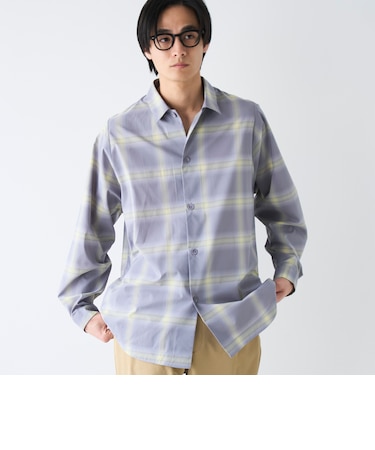 楽はおりオンブレチェックシャツ【ストレッチ、防シワ】