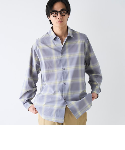 楽はおりオンブレチェックシャツ【ストレッチ、防シワ】