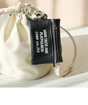 ロゴ刺繍 レザーライクカードケースキーホルダー