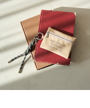 ロゴ刺繍 レザーライクカードケースキーホルダー