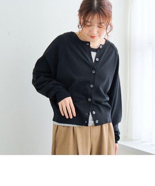 【UVカット】ラグラン2way シアークルーカーディガン