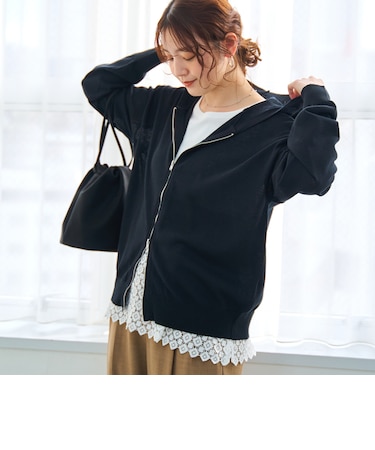 シアーニット ダブルジップパーカー