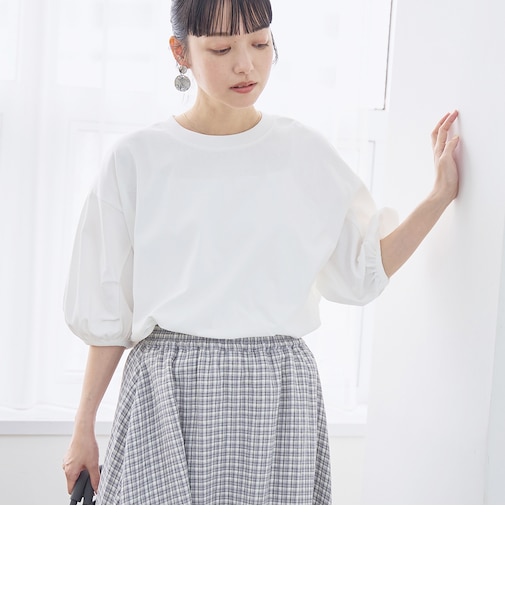 USAコットン  ボリューム スリーブ 半袖Tシャツ