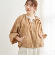 シアーギャザージップブルゾン